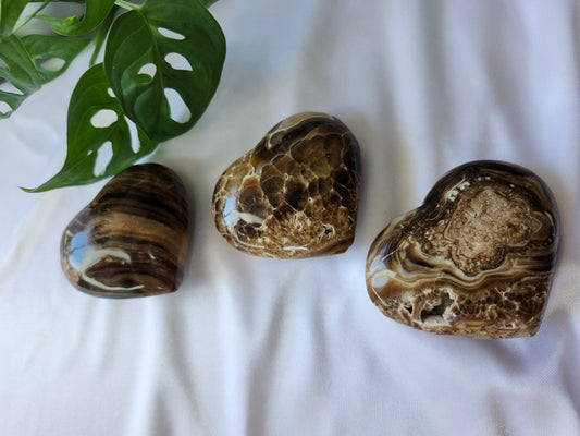 CHOCOLATE CALCITE HEART LG