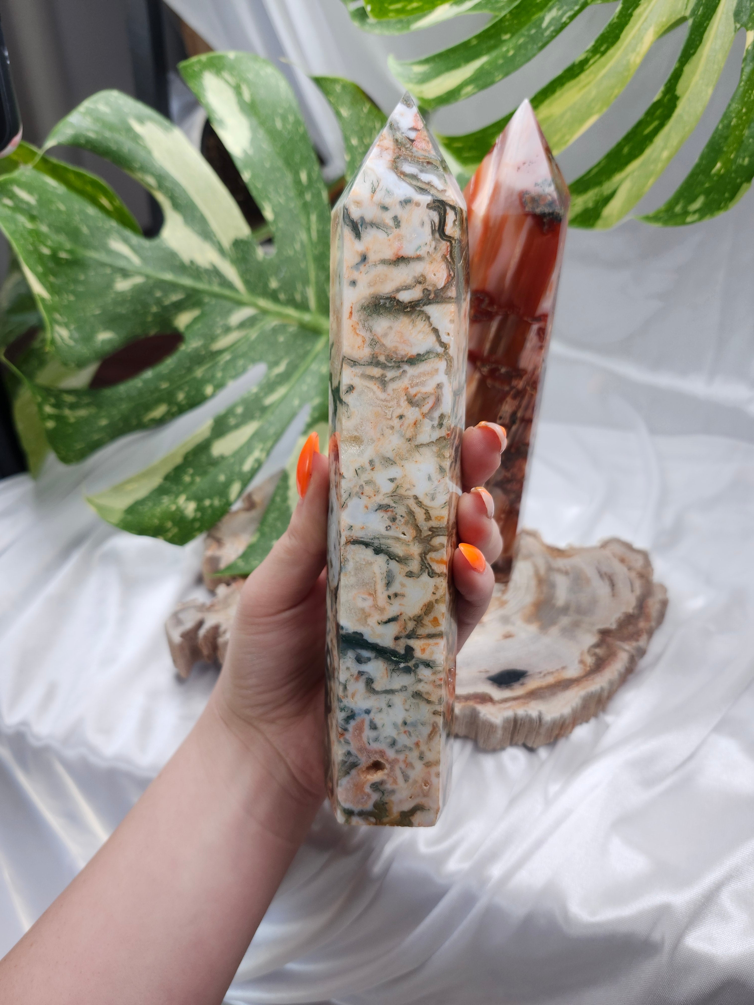 RED MOSS AGATE TOWER LG