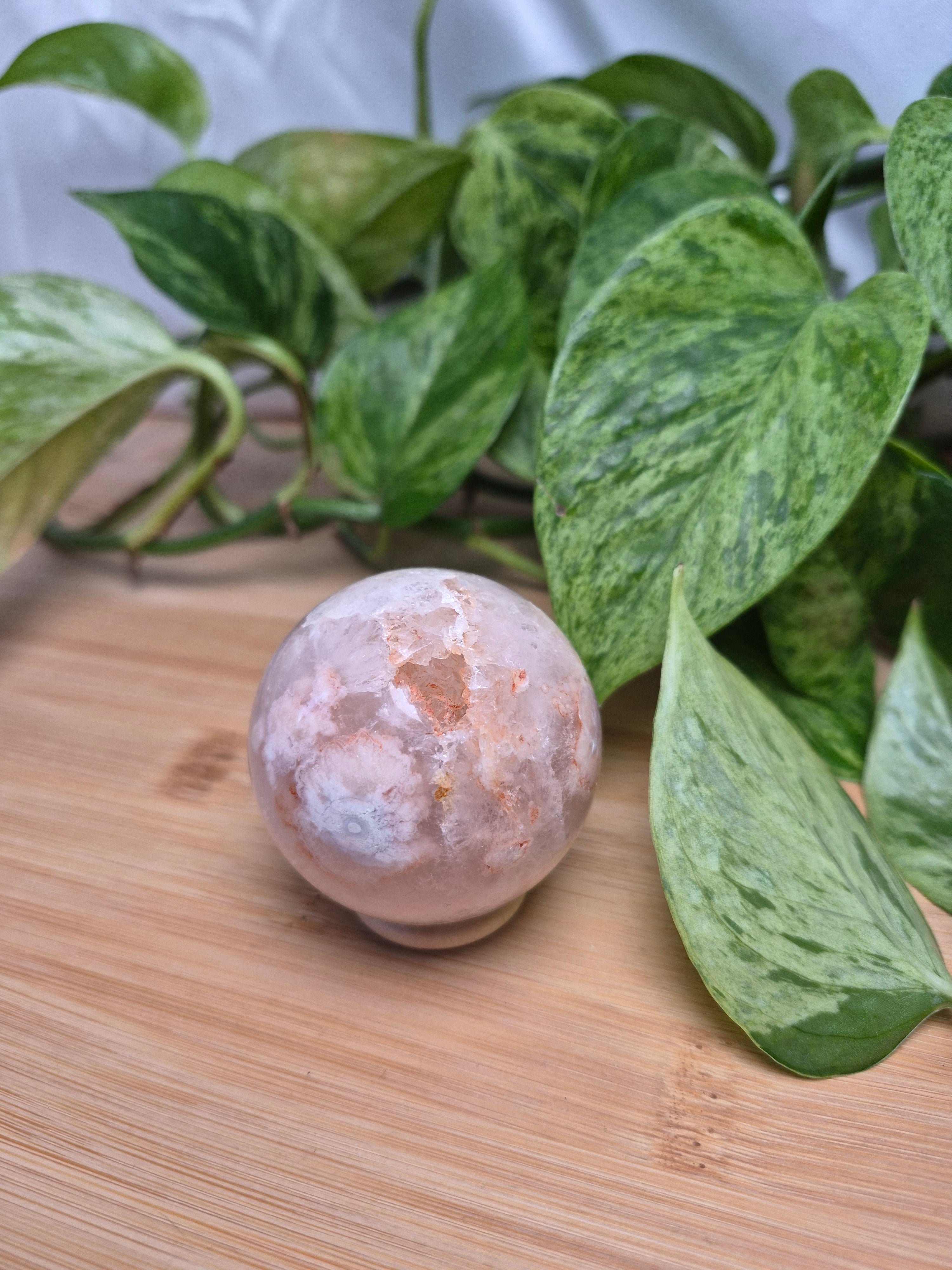 PINK AMETHYST & FLOWER AGATE SPHERE