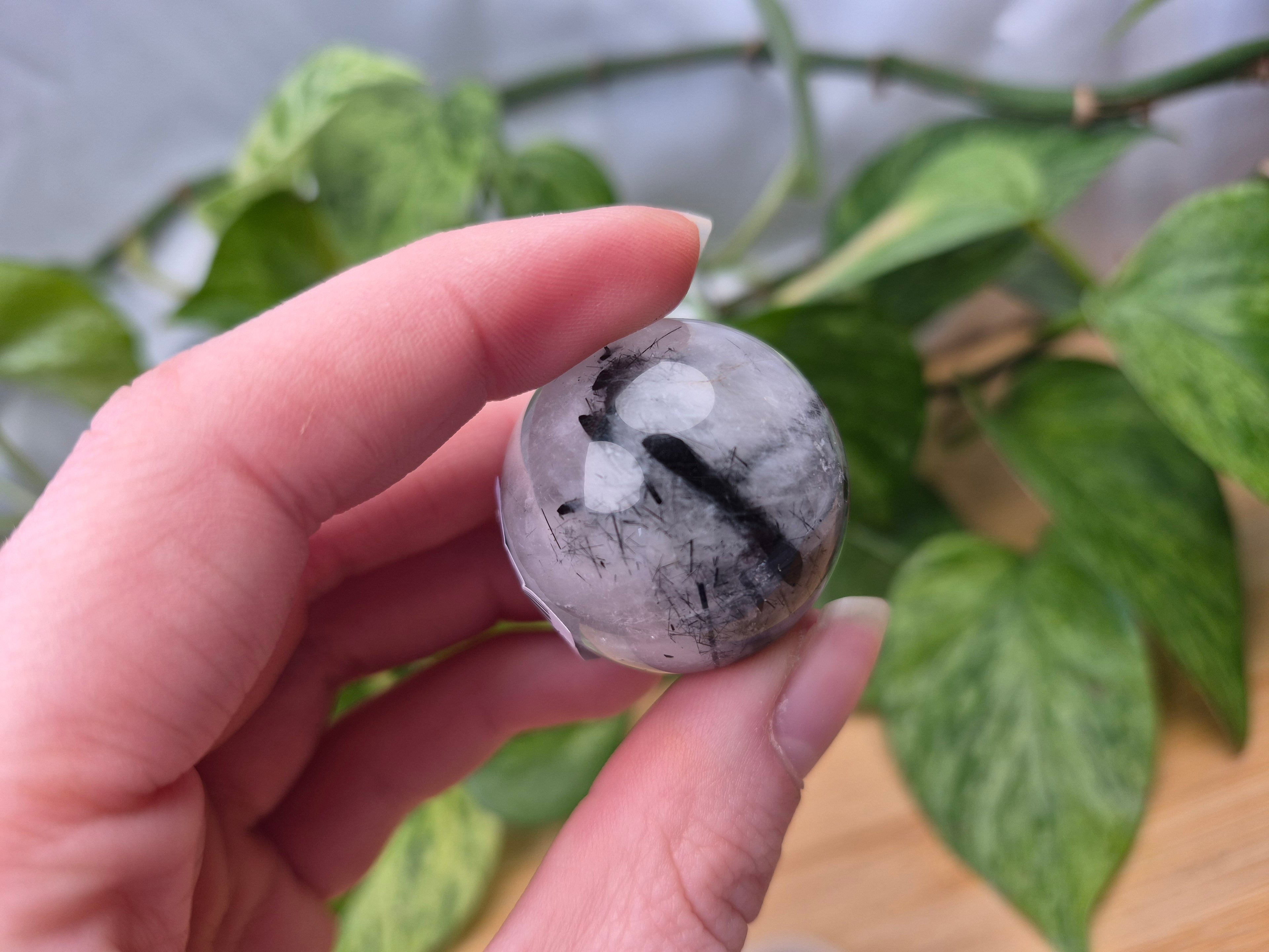 TOURMALATED QUARTZ SPHERE