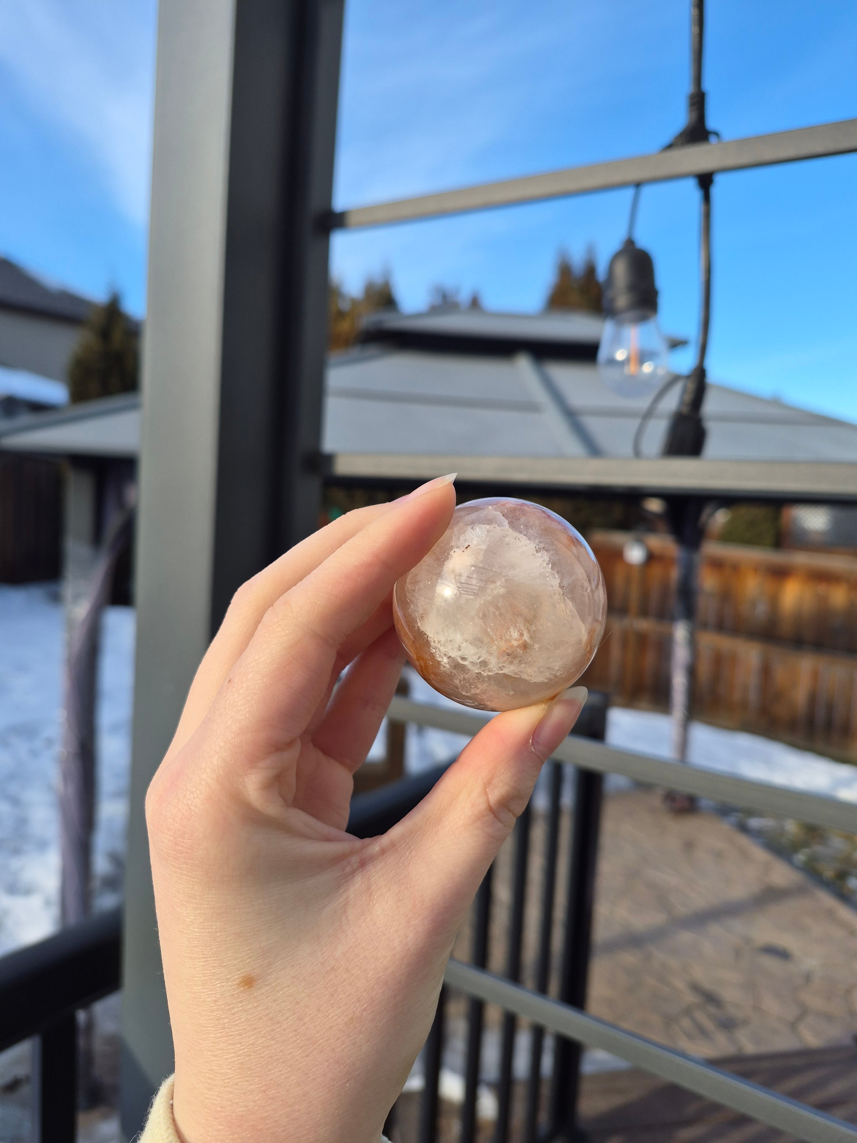 PINK AMETHYST & FLOWER AGATE SPHERE