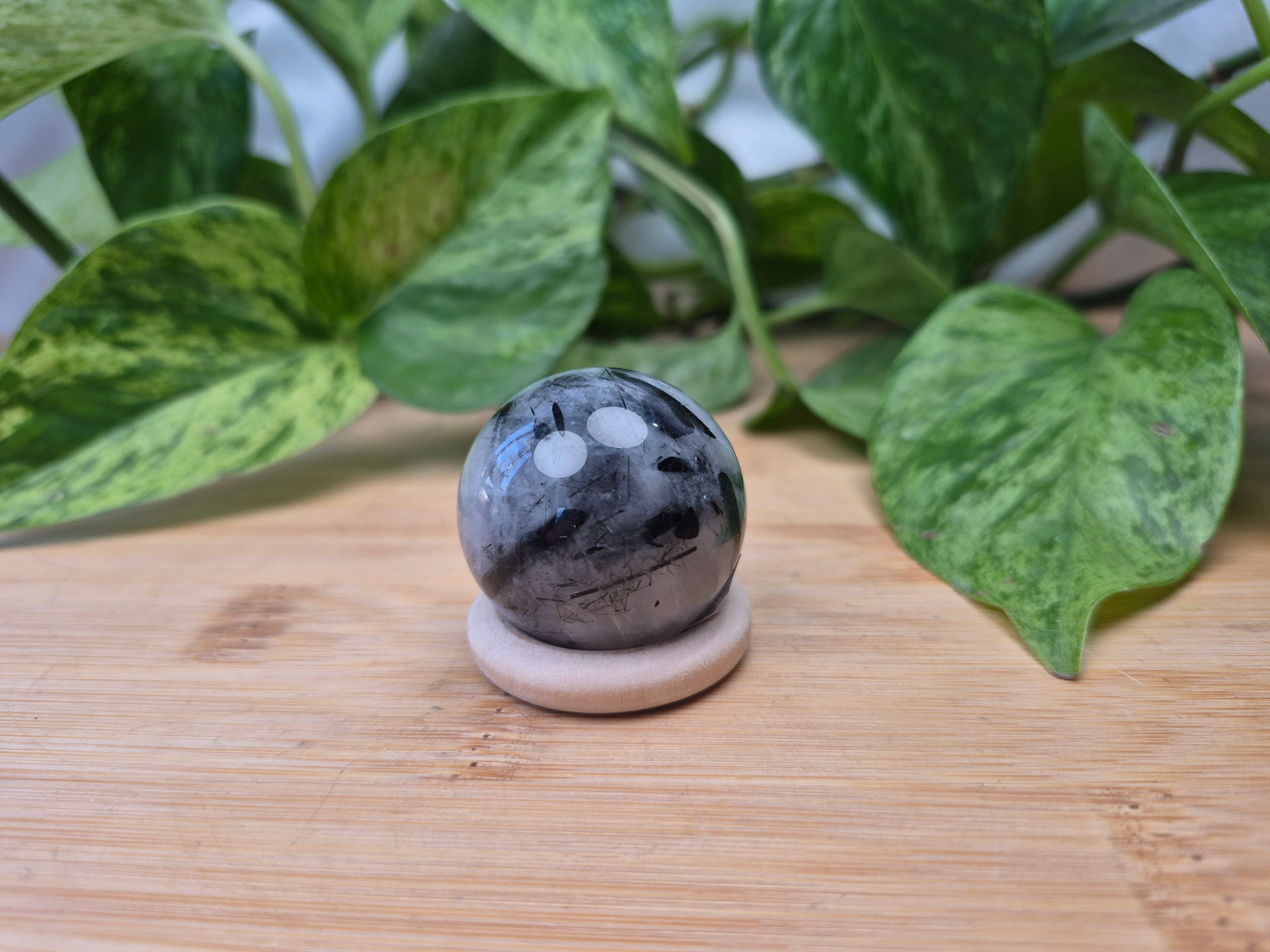 TOURMALATED QUARTZ SPHERE