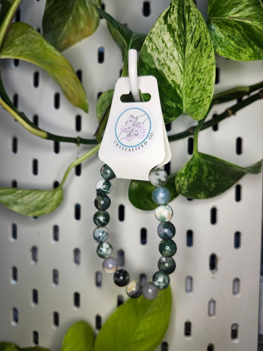 11mm MOSS AGATE BRACELET
