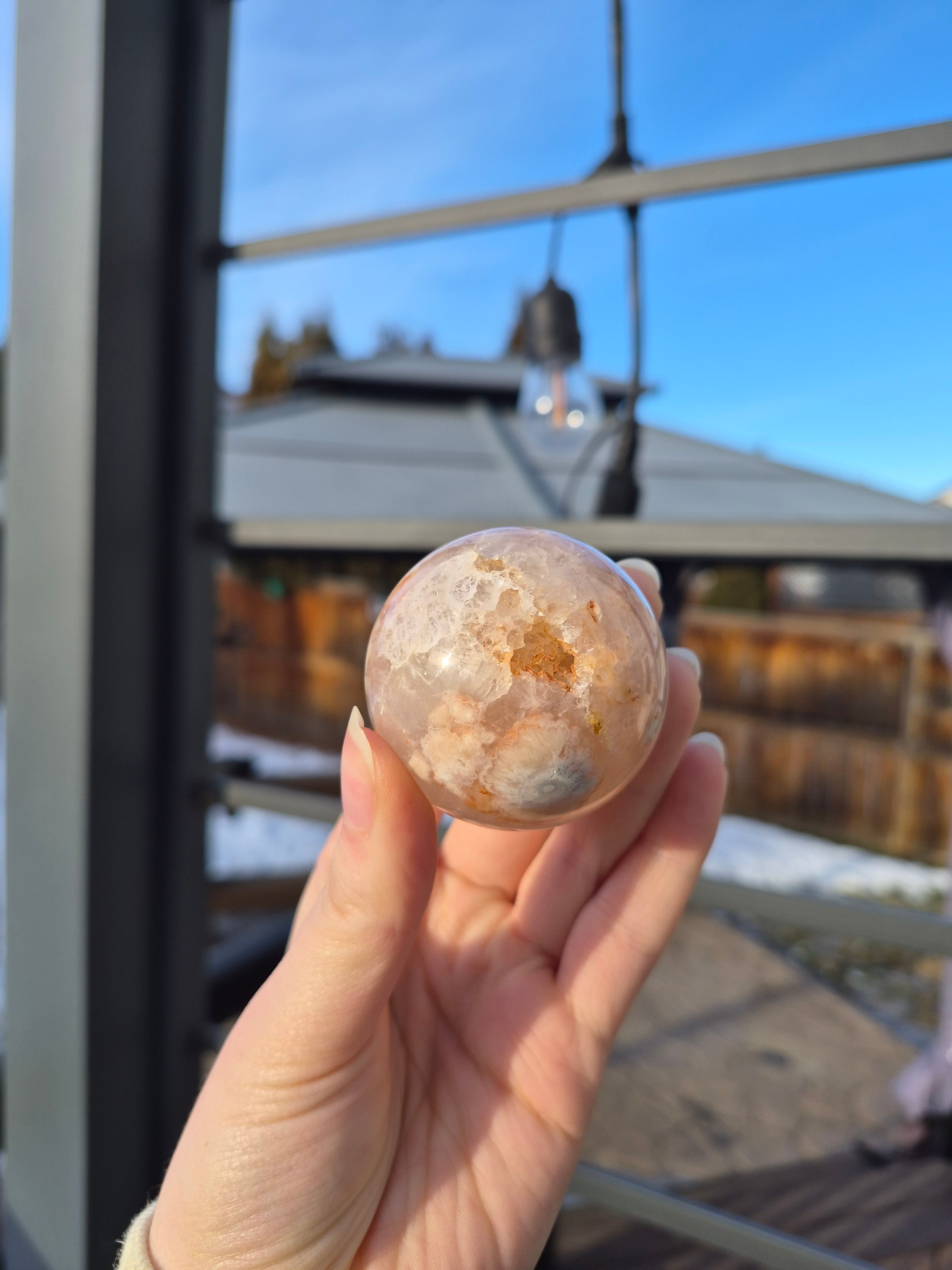 PINK AMETHYST & FLOWER AGATE SPHERE