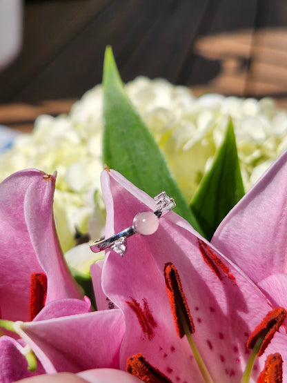 SA ROSE QUARTZ .925 STERLING SILVER