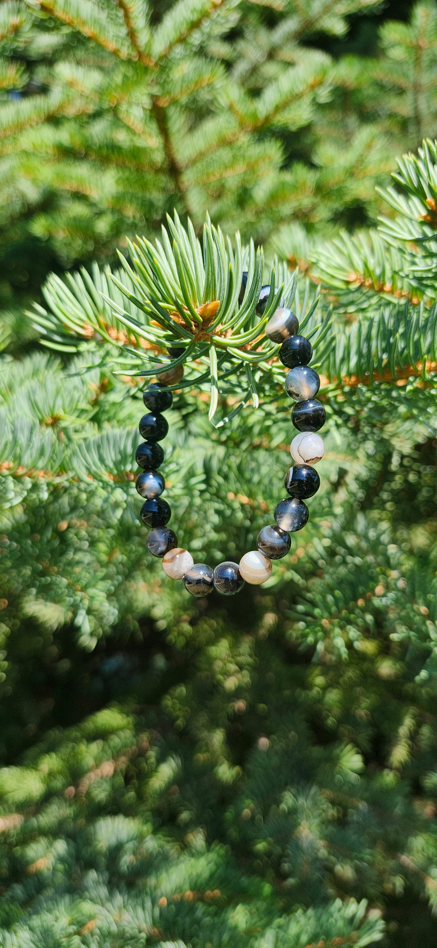 8mm BLACK AGATE BRACELET