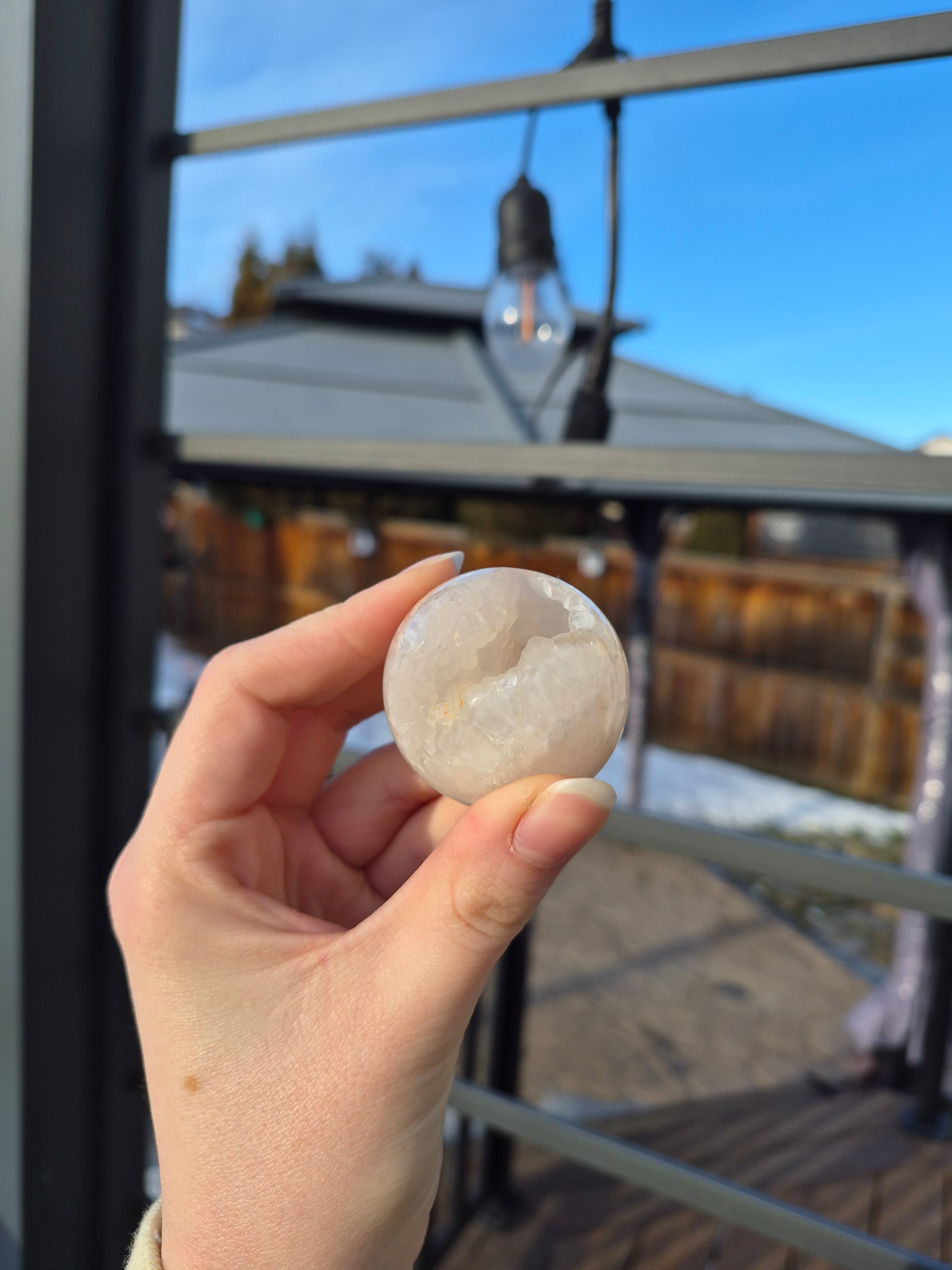 PINK AMETHYST & FLOWER AGATE SPHERE