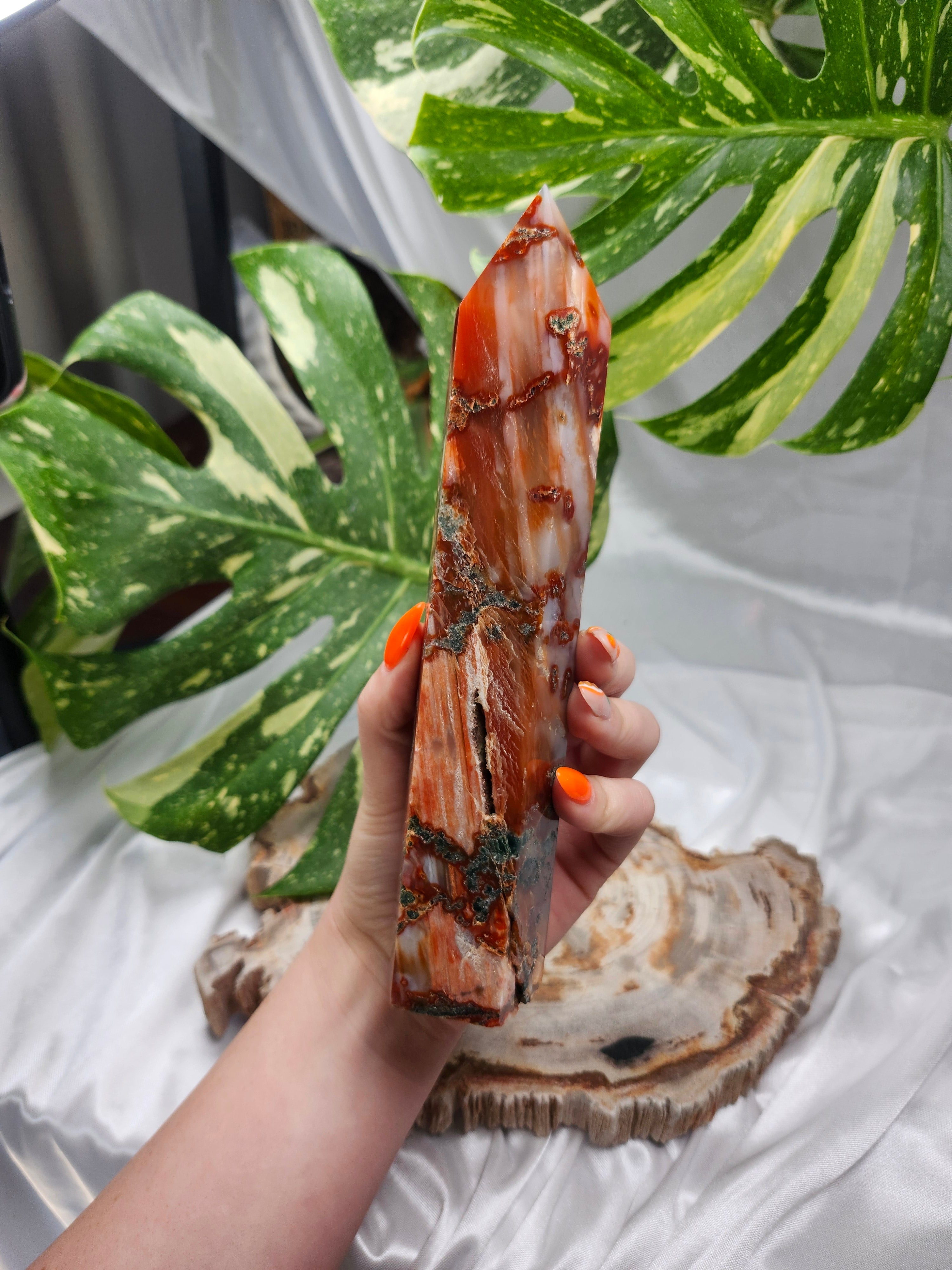 RED MOSS AGATE TOWER LG