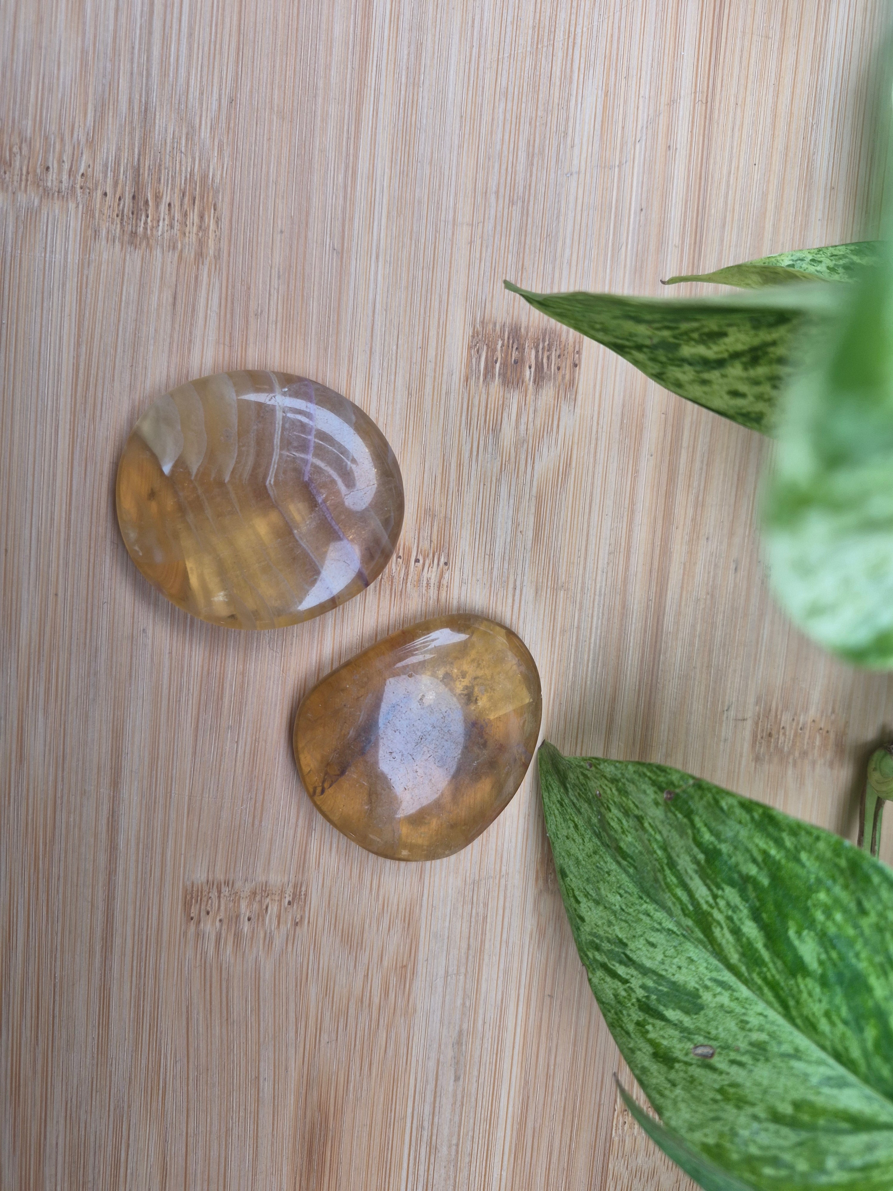 YELLOW FLUORITE FLAT STONE
