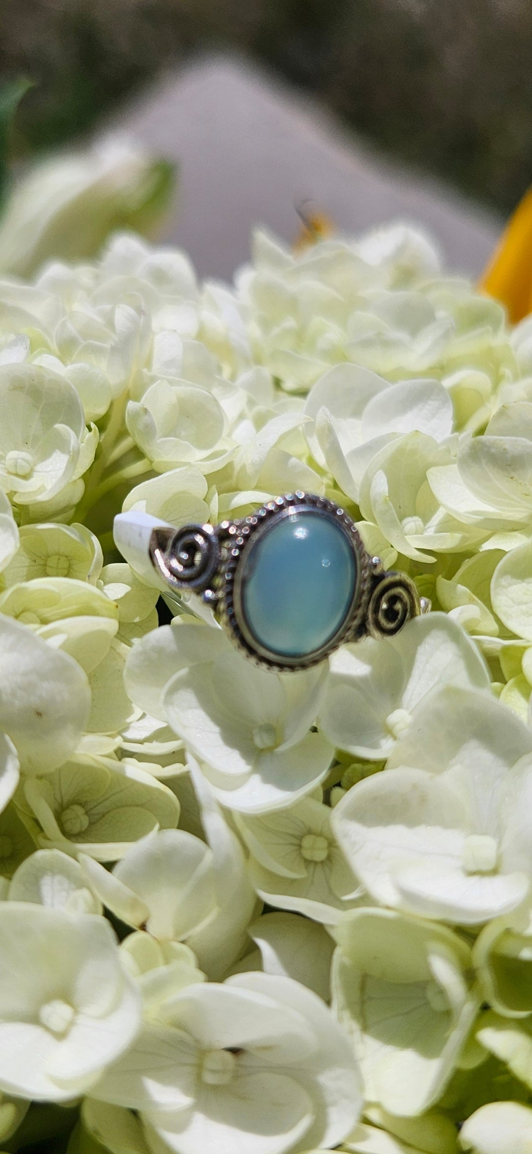 S6.25 BLUE CHALCEDONY RING .925 STERLING SILVER