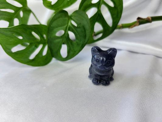 BLUE AVENTURINE SM SITTING CAT