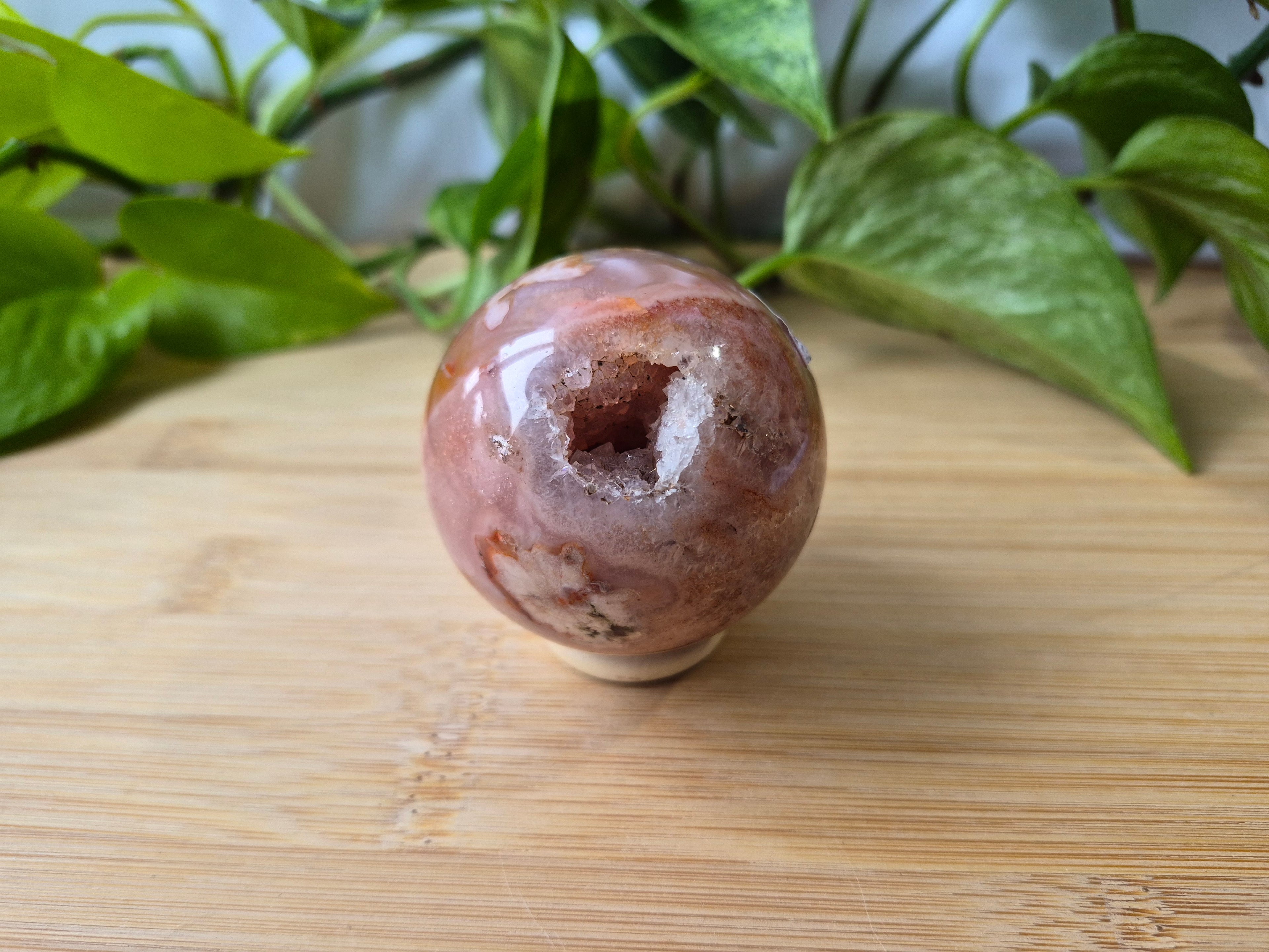 CARNELIAN FLOWER AGATE SPHERE