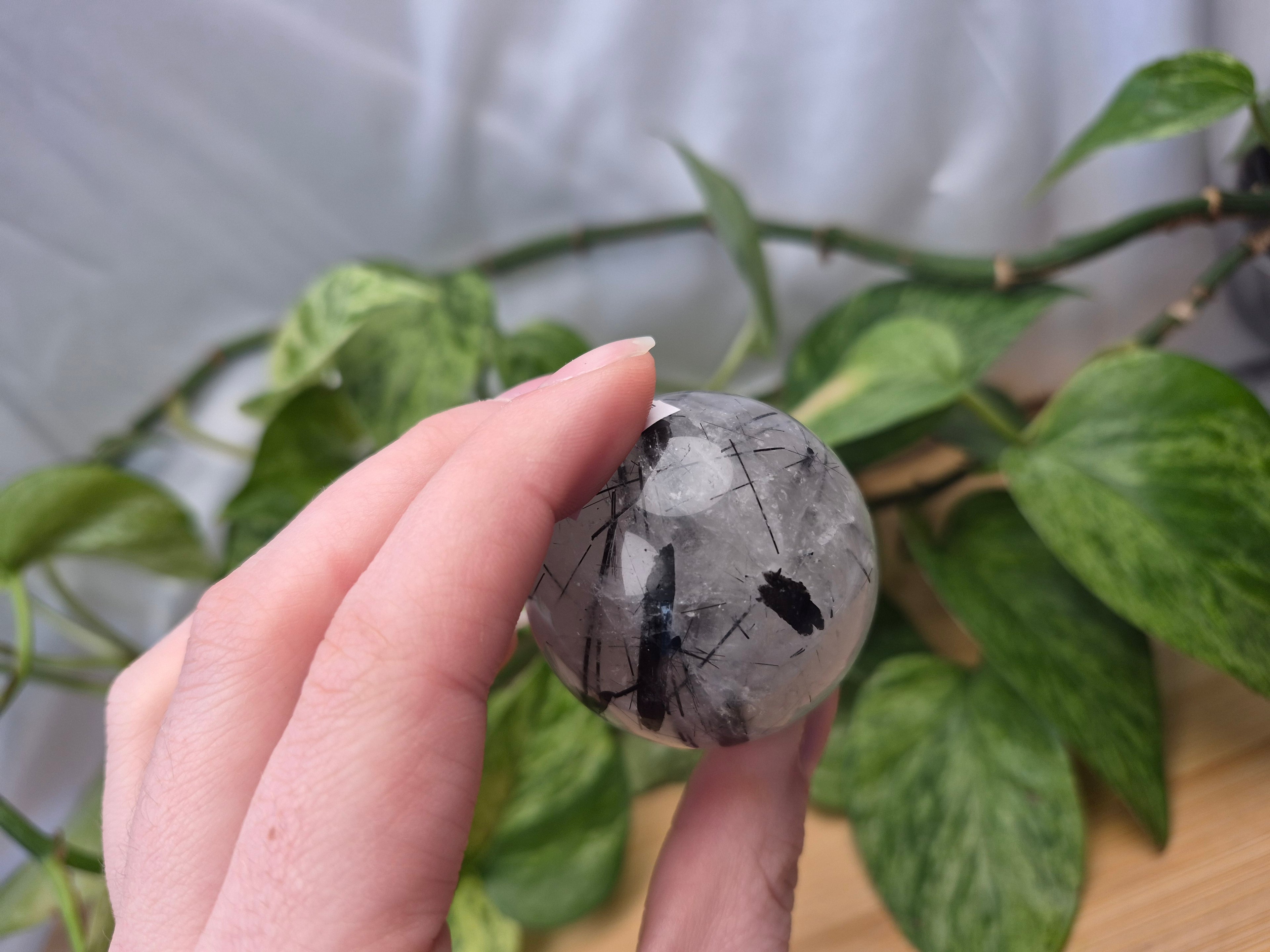 TOURMALATED QUARTZ SPHERE