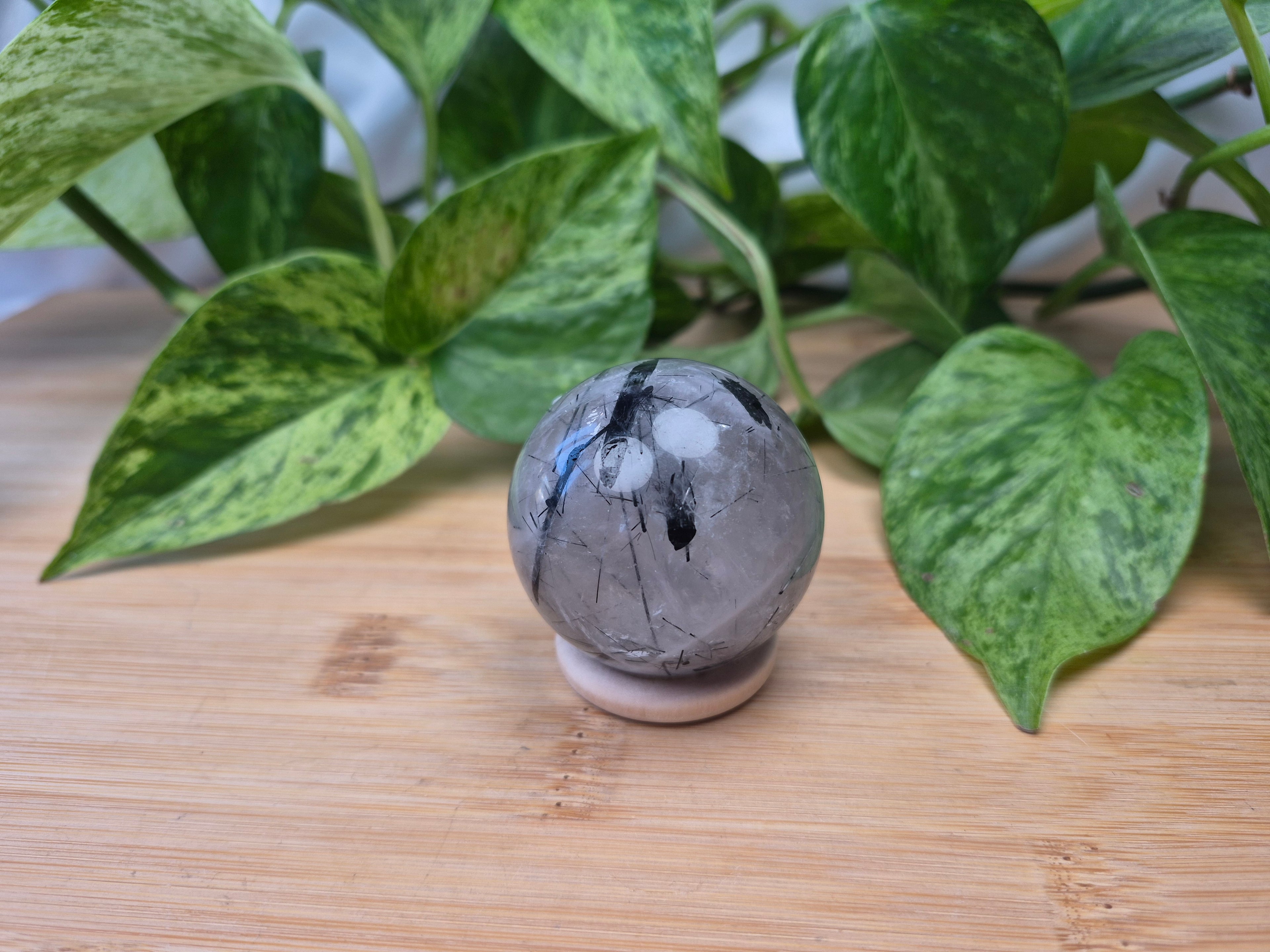 TOURMALATED QUARTZ SPHERE