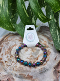 8mm ELECTROPLATED LAVA STONE BRACELET