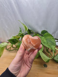 AMBER CALCITE HEART