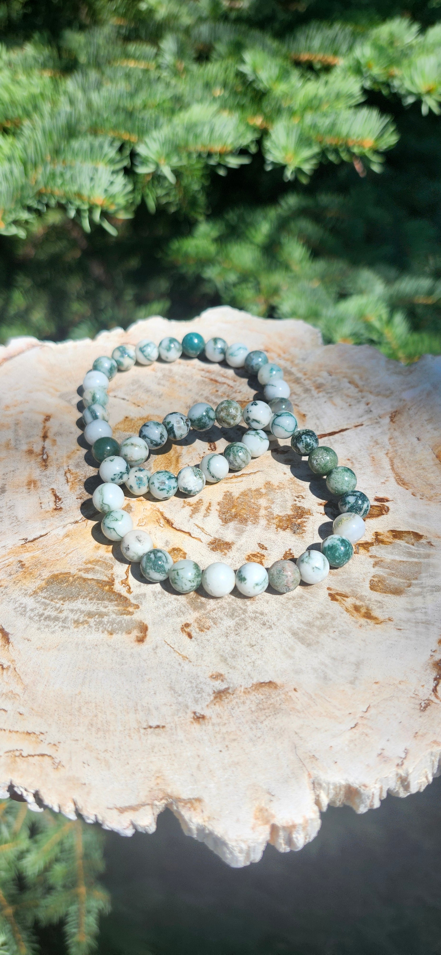8mm MOSS AGATE BRACELET
