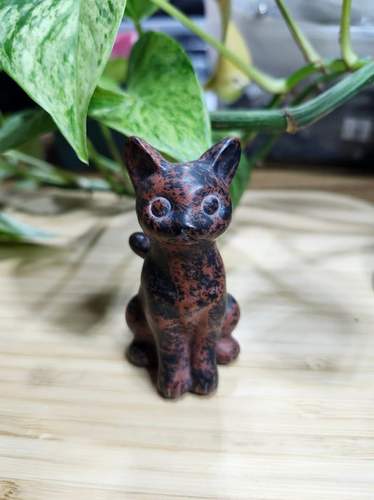 MAHOGANY OBSIDIAN SITTING CAT