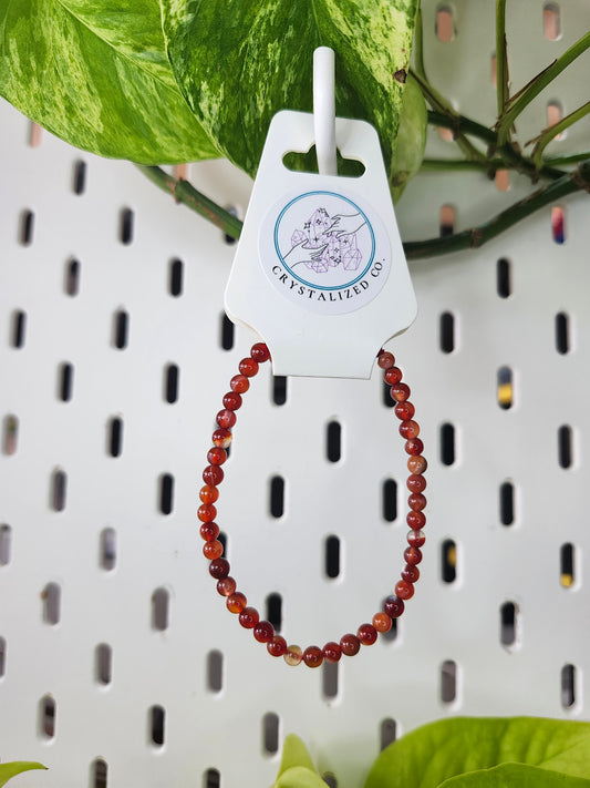 4mm CARNELIAN AGATE BRACELET