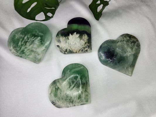 FEATHER FLUORITE HEART LG