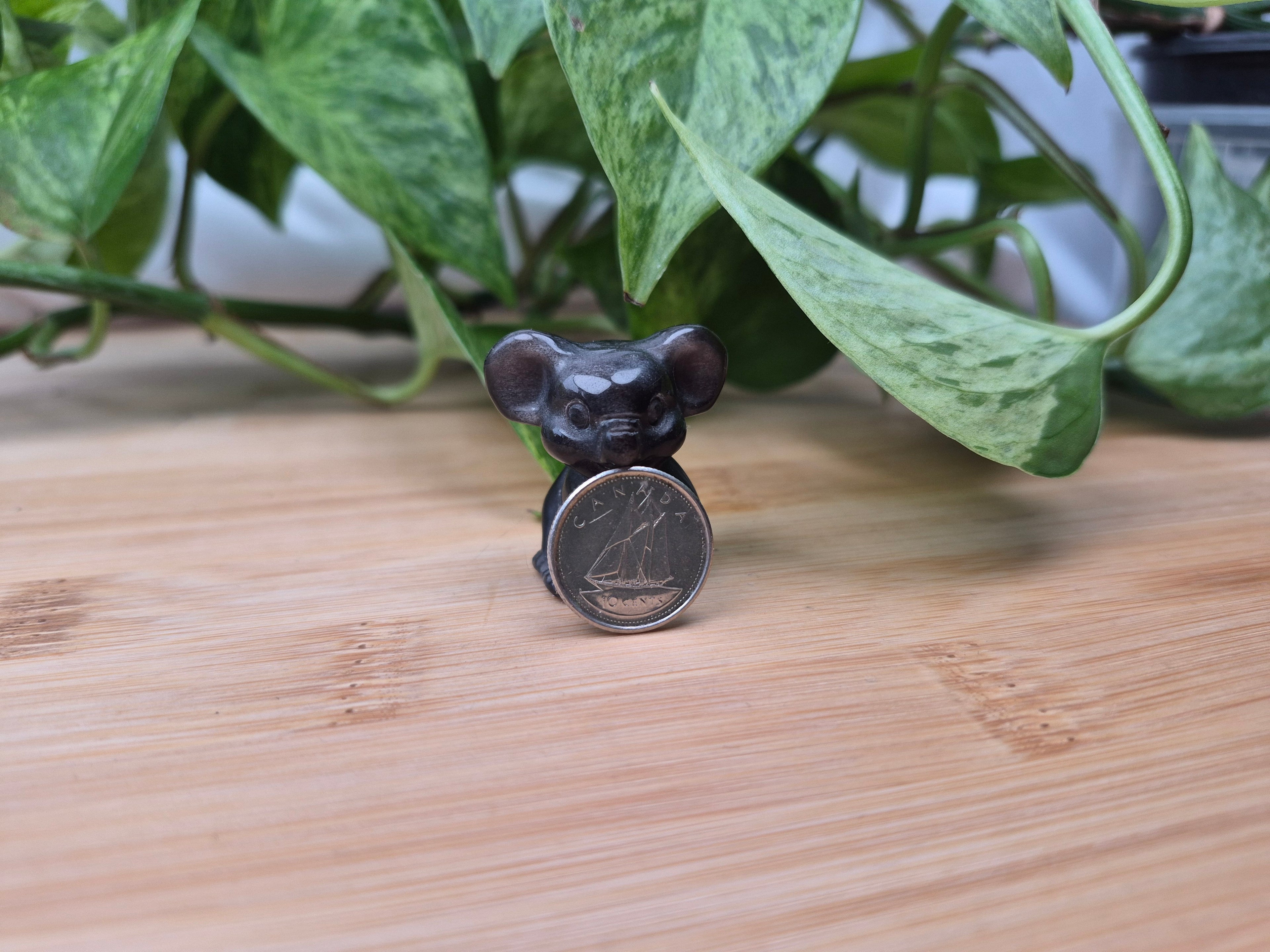 SILVER SHEEN OBSIDIAN KOALA