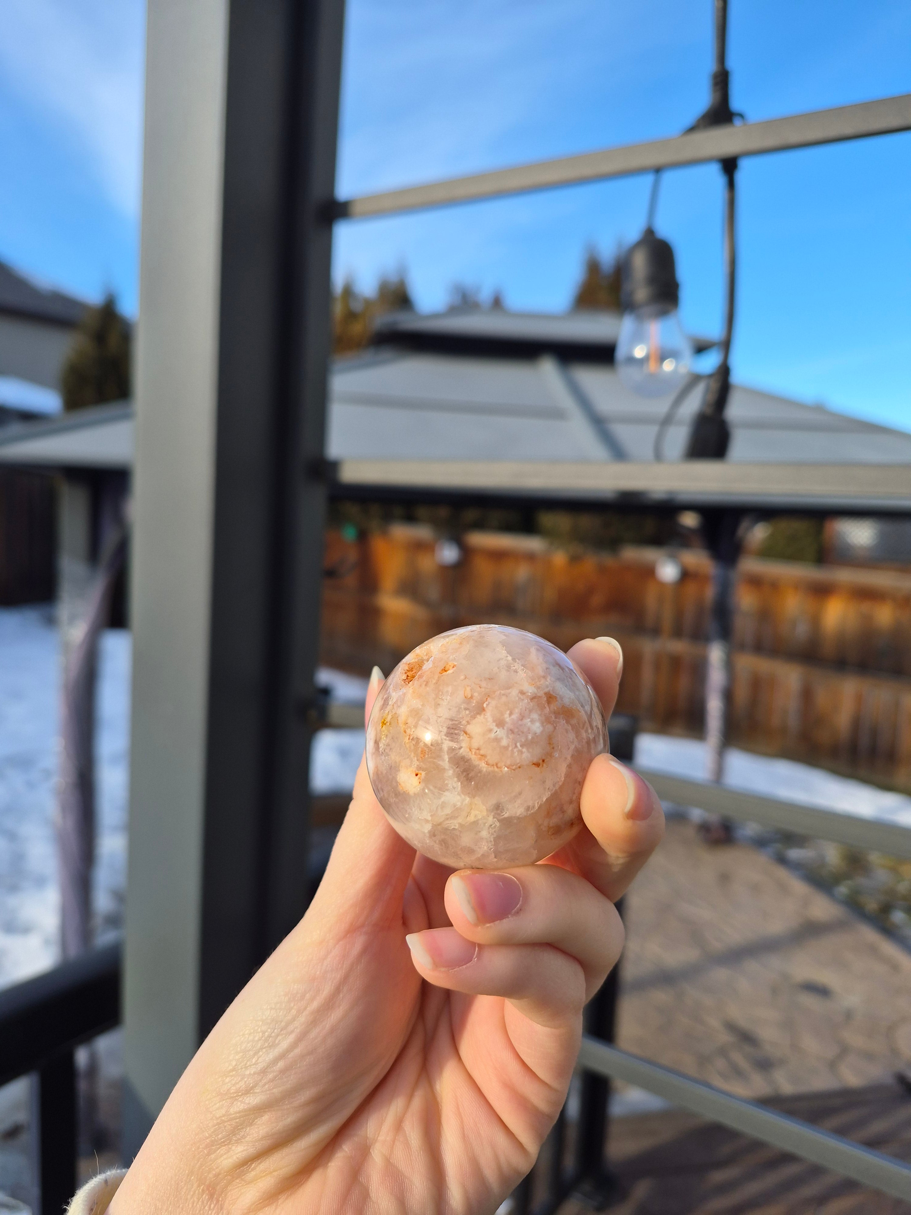 PINK AMETHYST & FLOWER AGATE SPHERE