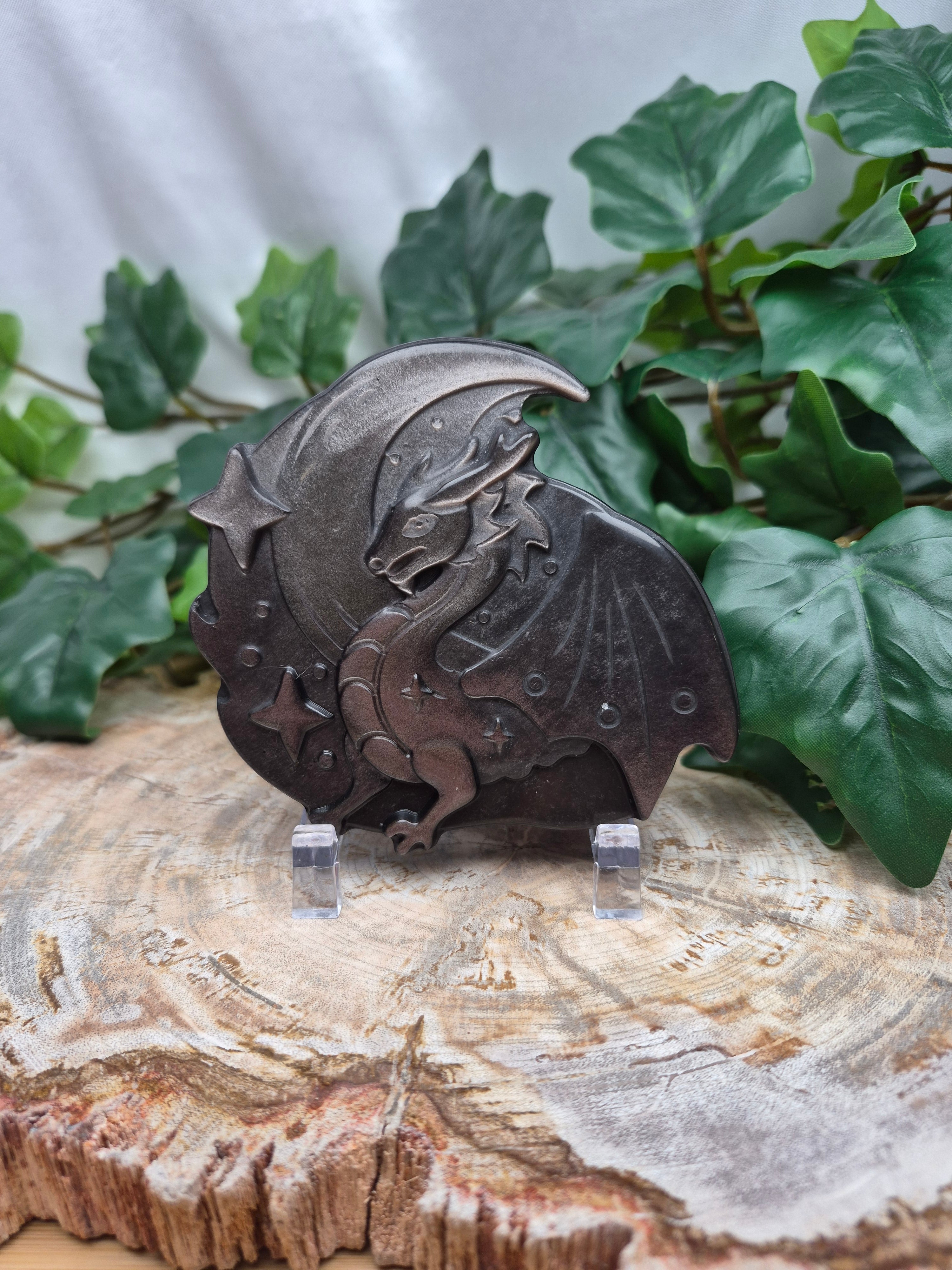 SILVER SHEEN OBSIDIAN DRAGON PLATE