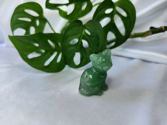 GREEN AVENTURINE SM SITTING CAT