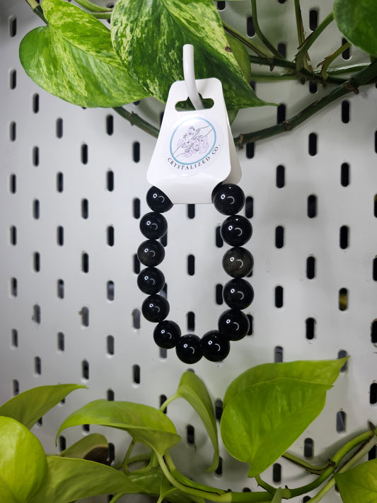 14mm GOLD SHEEN OBSIDIAN BRACELET