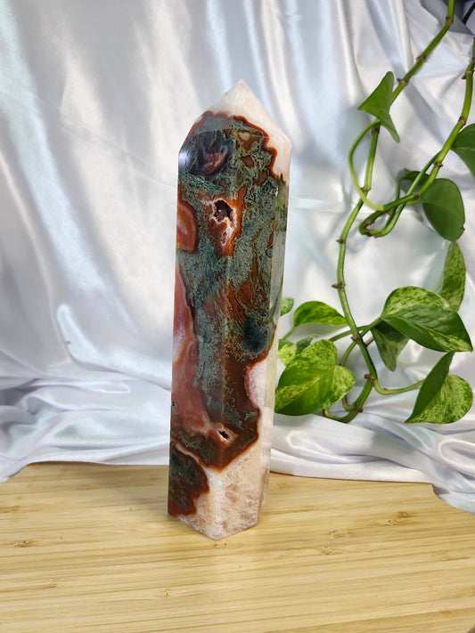 RED MOSS AGATE TOWER