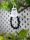 13mm SILVER SHEEN OBSIDIAN BRACELET