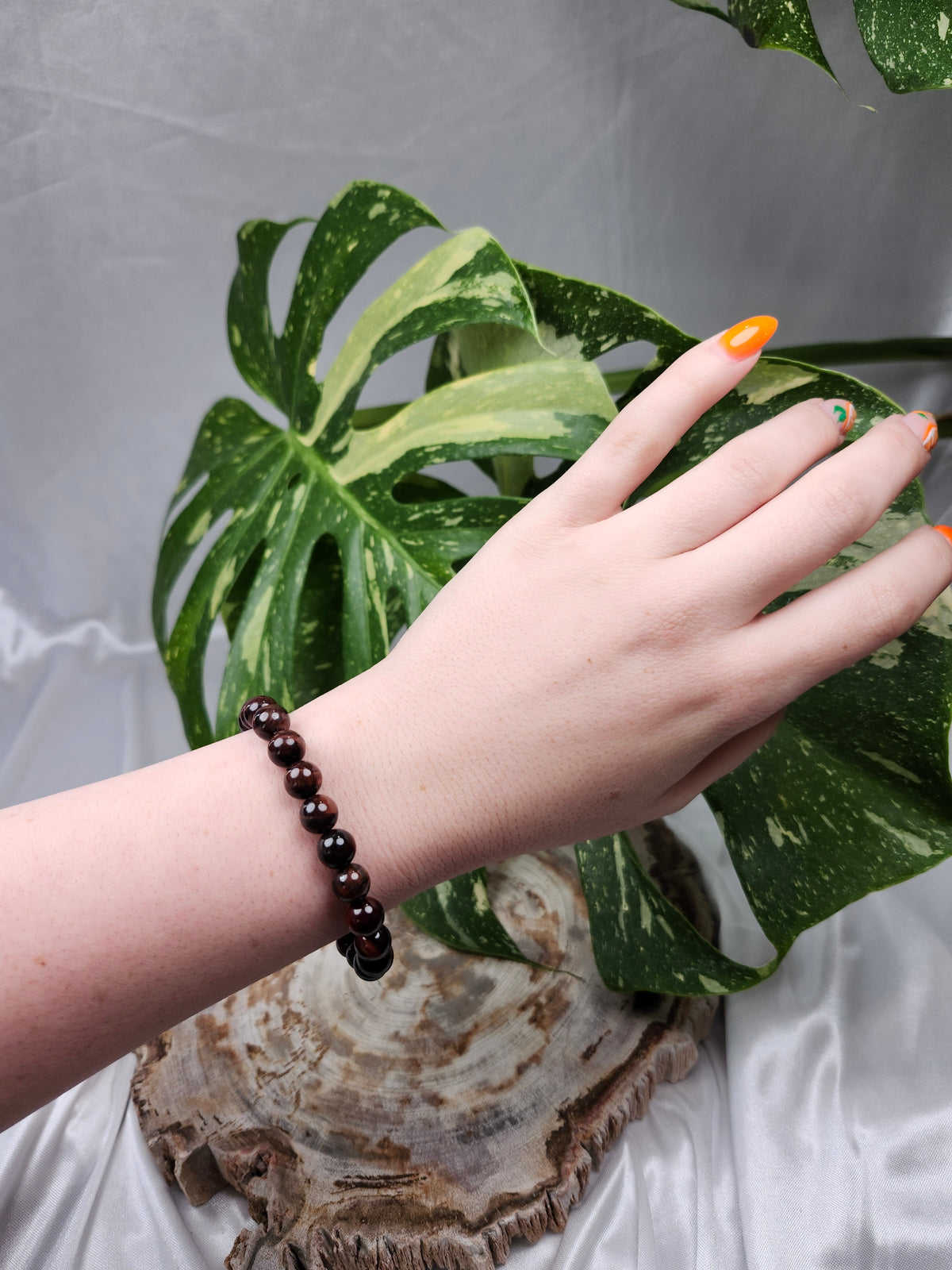 8mm RED TIGER EYE BRACELET