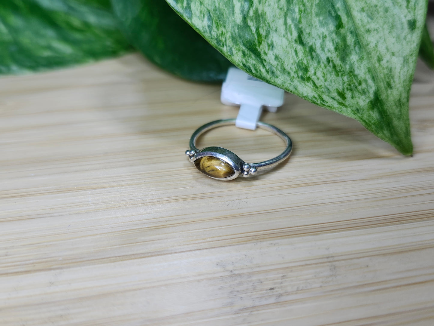 S6 TIGERS EYE RING .925 STERLING SILVER