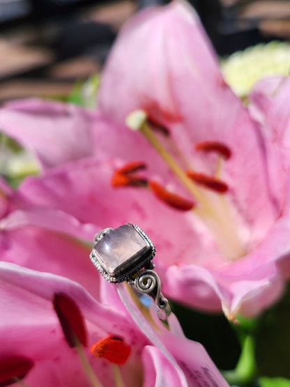 S7.5 ROSE QUARTZ .925 STERLING SILVER