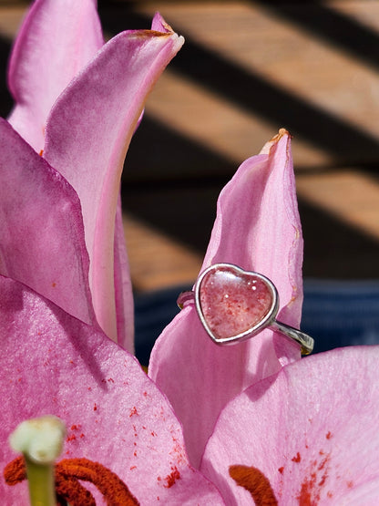 SA STRAWBERRY QUARTZ .925 STERLING SILVER
