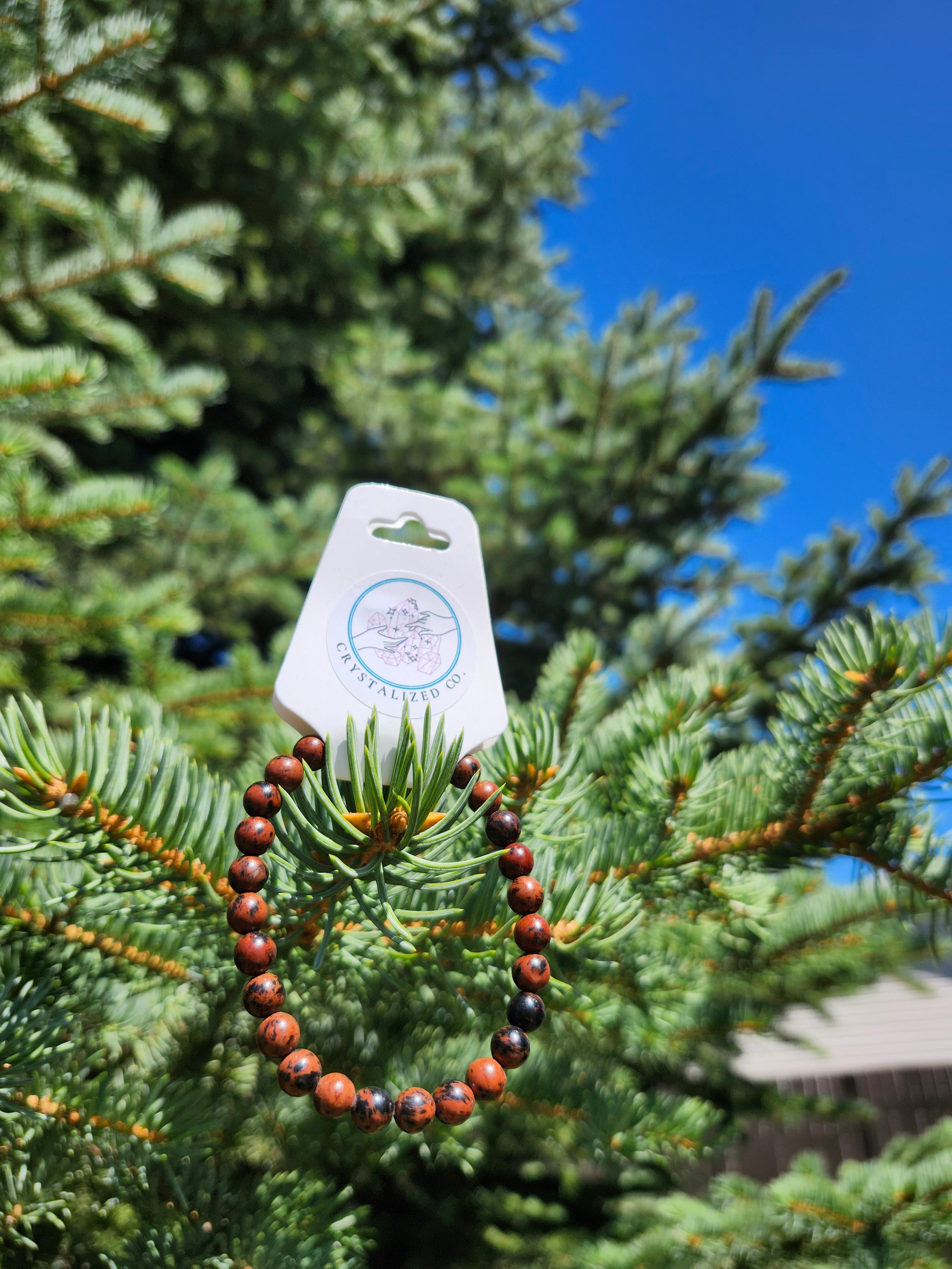 6mm MAHOGANY OBSIDIAN BRACELET