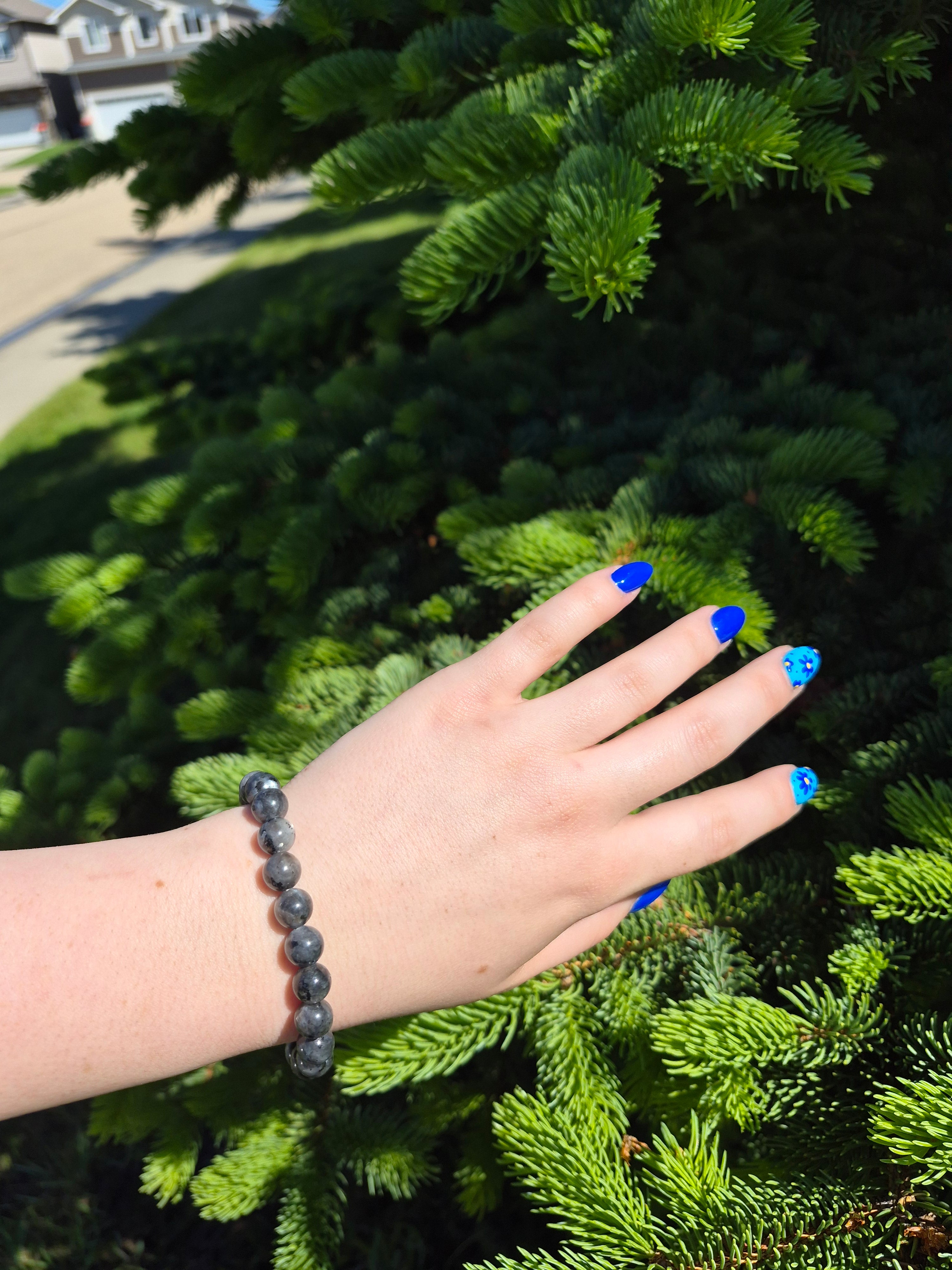 8MM LARVIKITE BRACELET