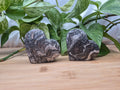 BLACK PHANTOM CALCITE HEART