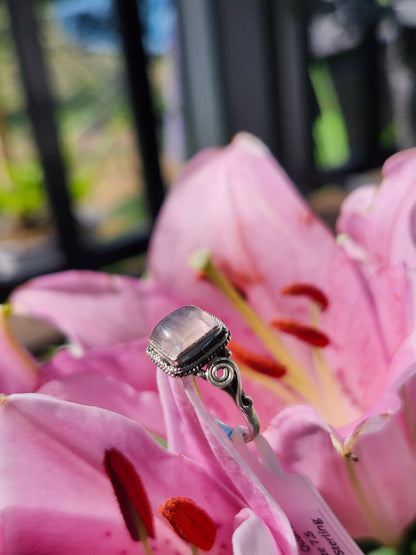 S7.5 ROSE QUARTZ .925 STERLING SILVER