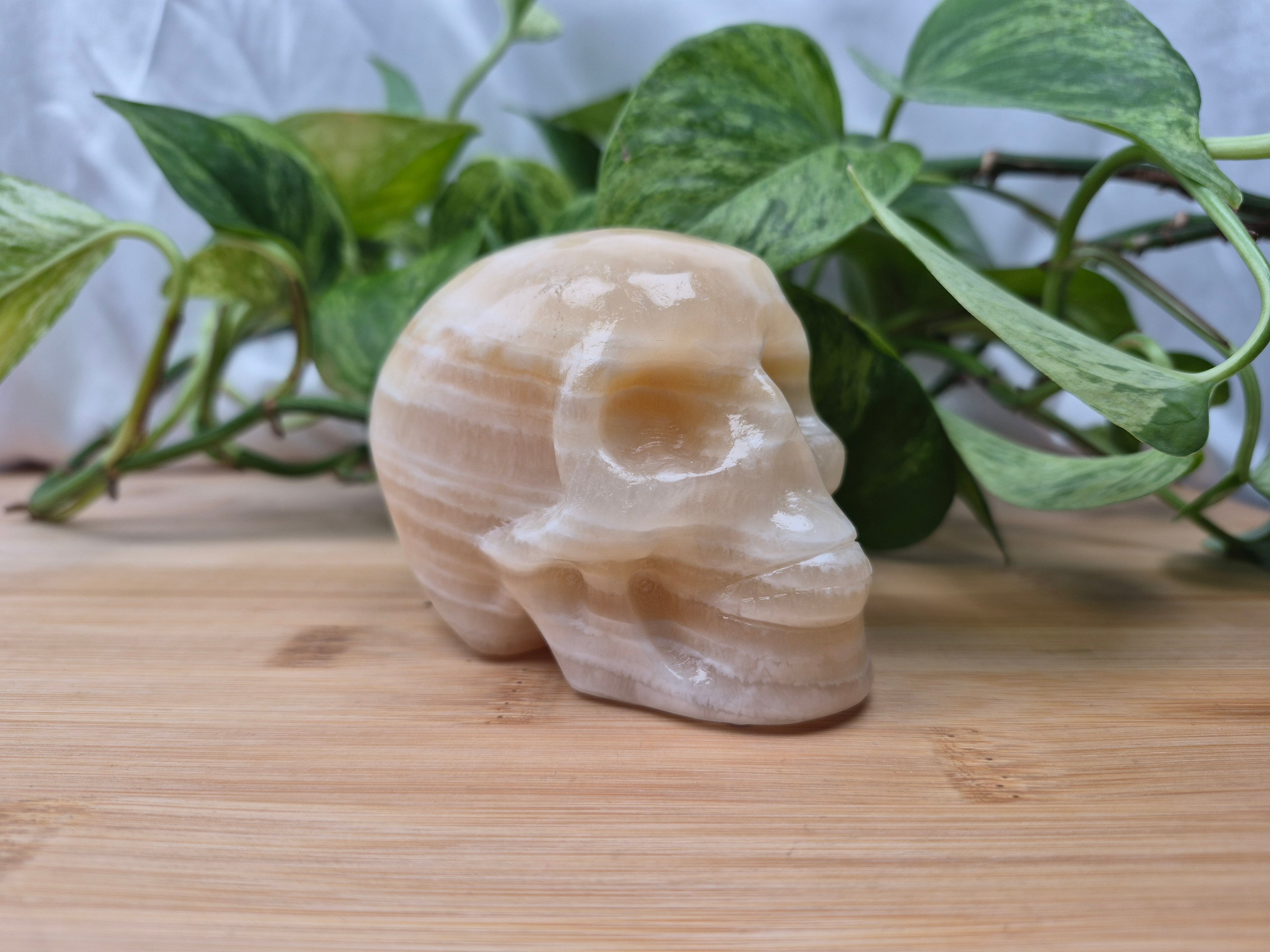 ORANGE CALCITE SKULL