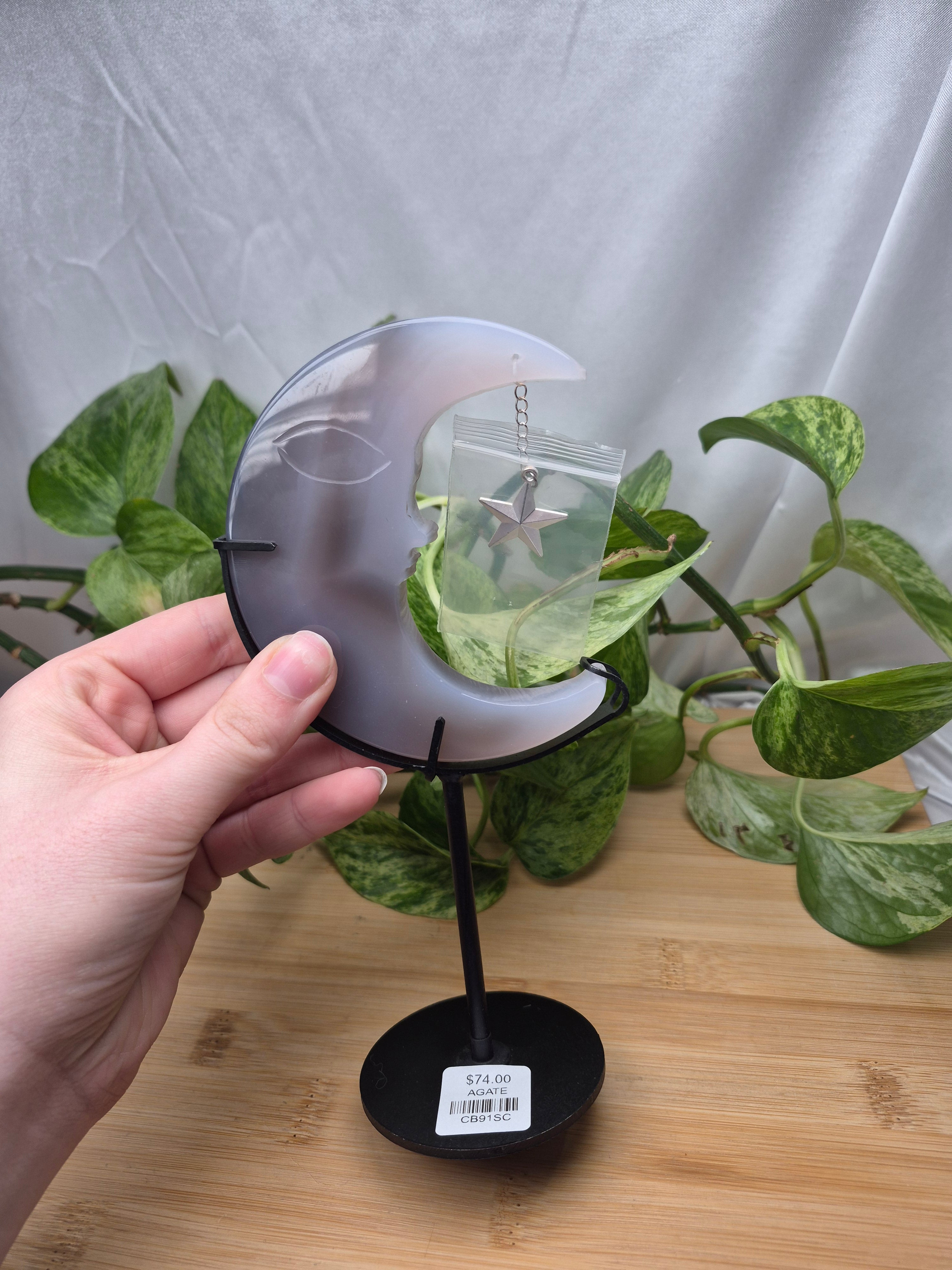 AGATE MOON WITH STAND