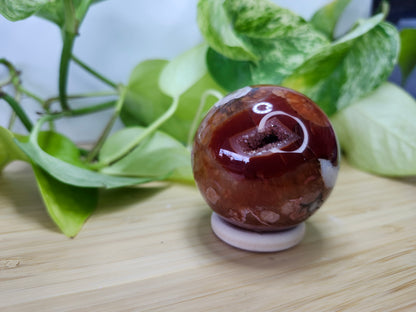 CARNELIAN FLOWER AGATE SPHERE
