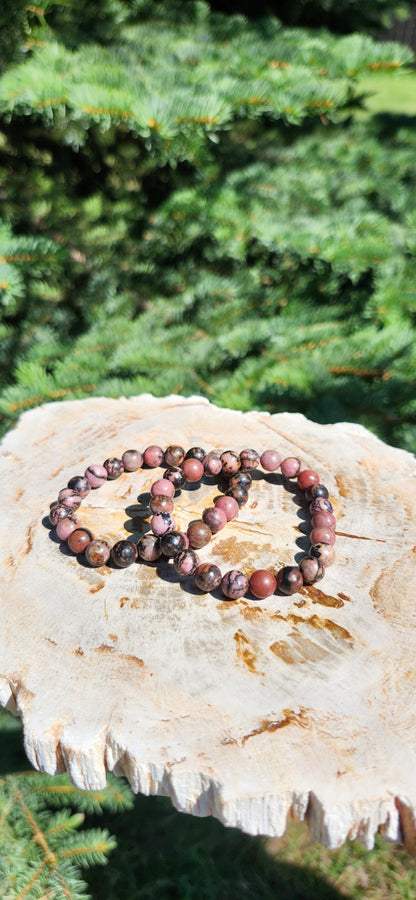 8mm RHODONITE BRACELET