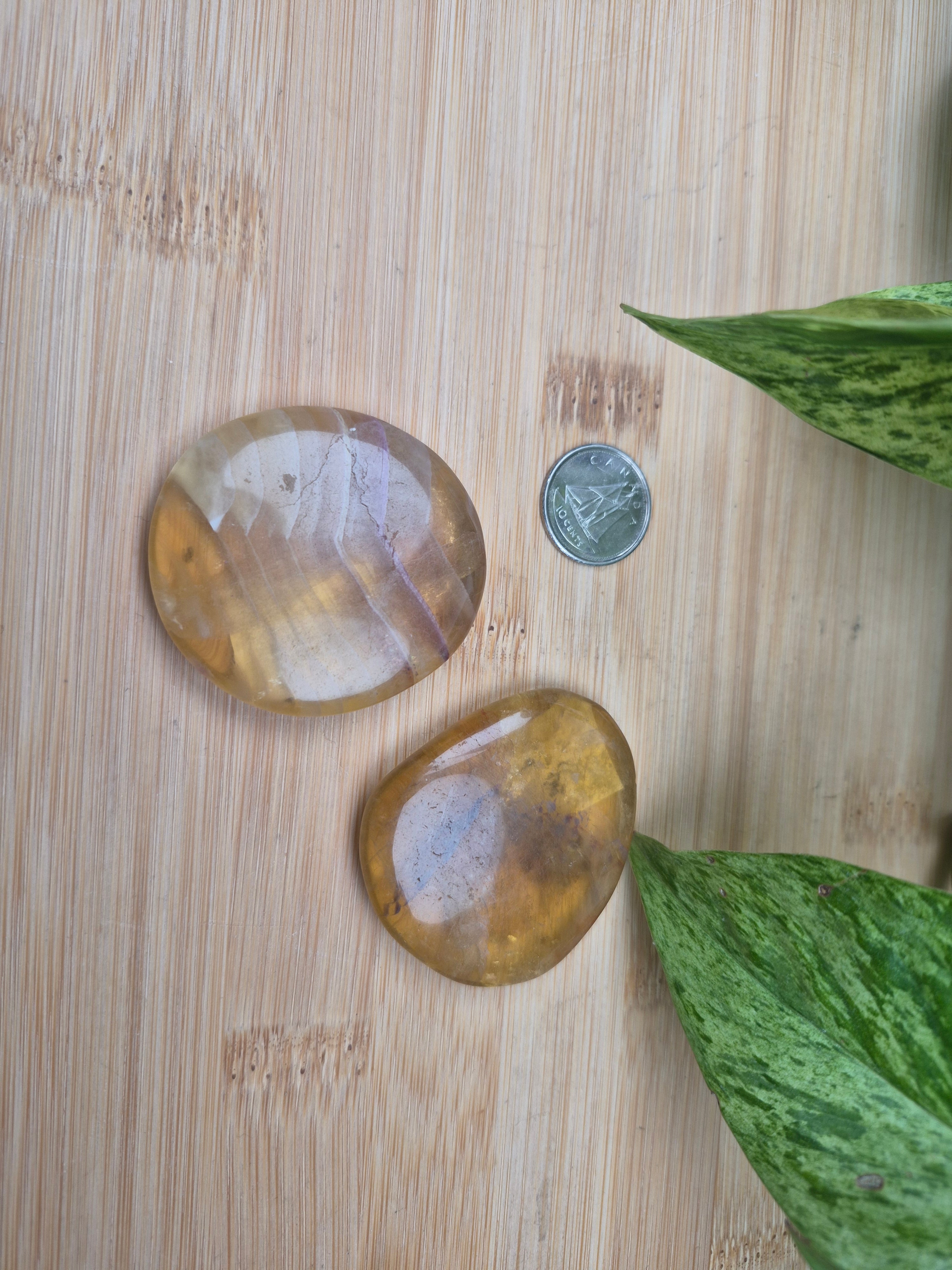 YELLOW FLUORITE FLAT STONE