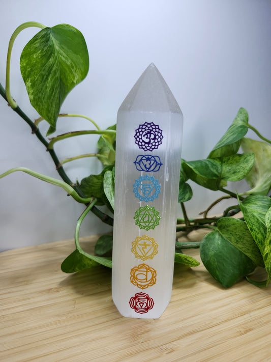 CHAKRA SELENITE TOWER