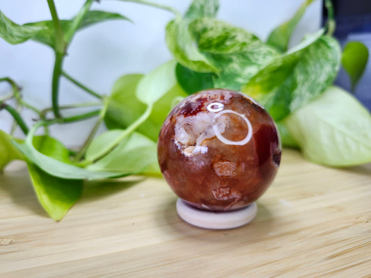CARNELIAN FLOWER AGATE SPHERE