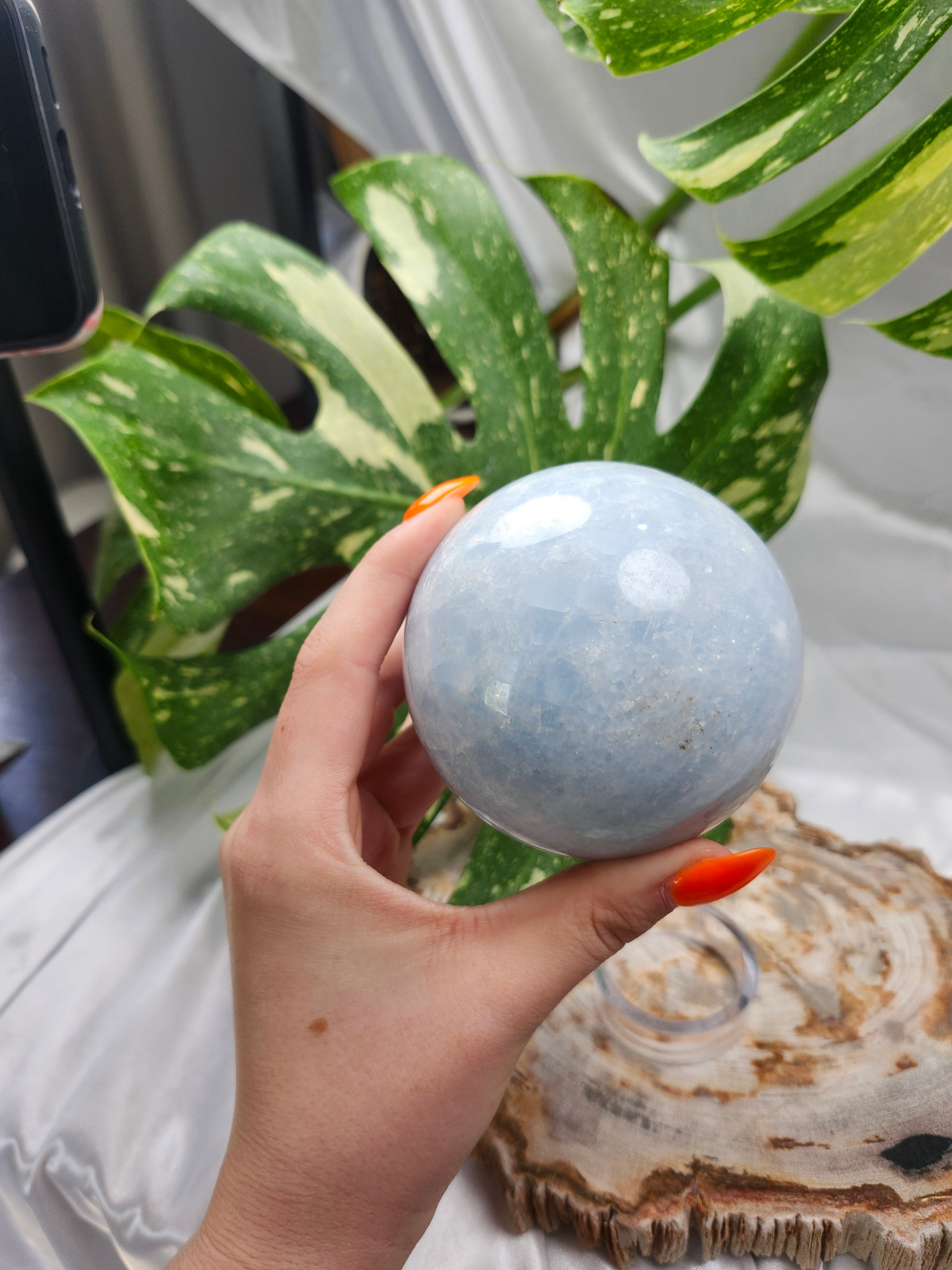 BLUE CALCITE SPHERE