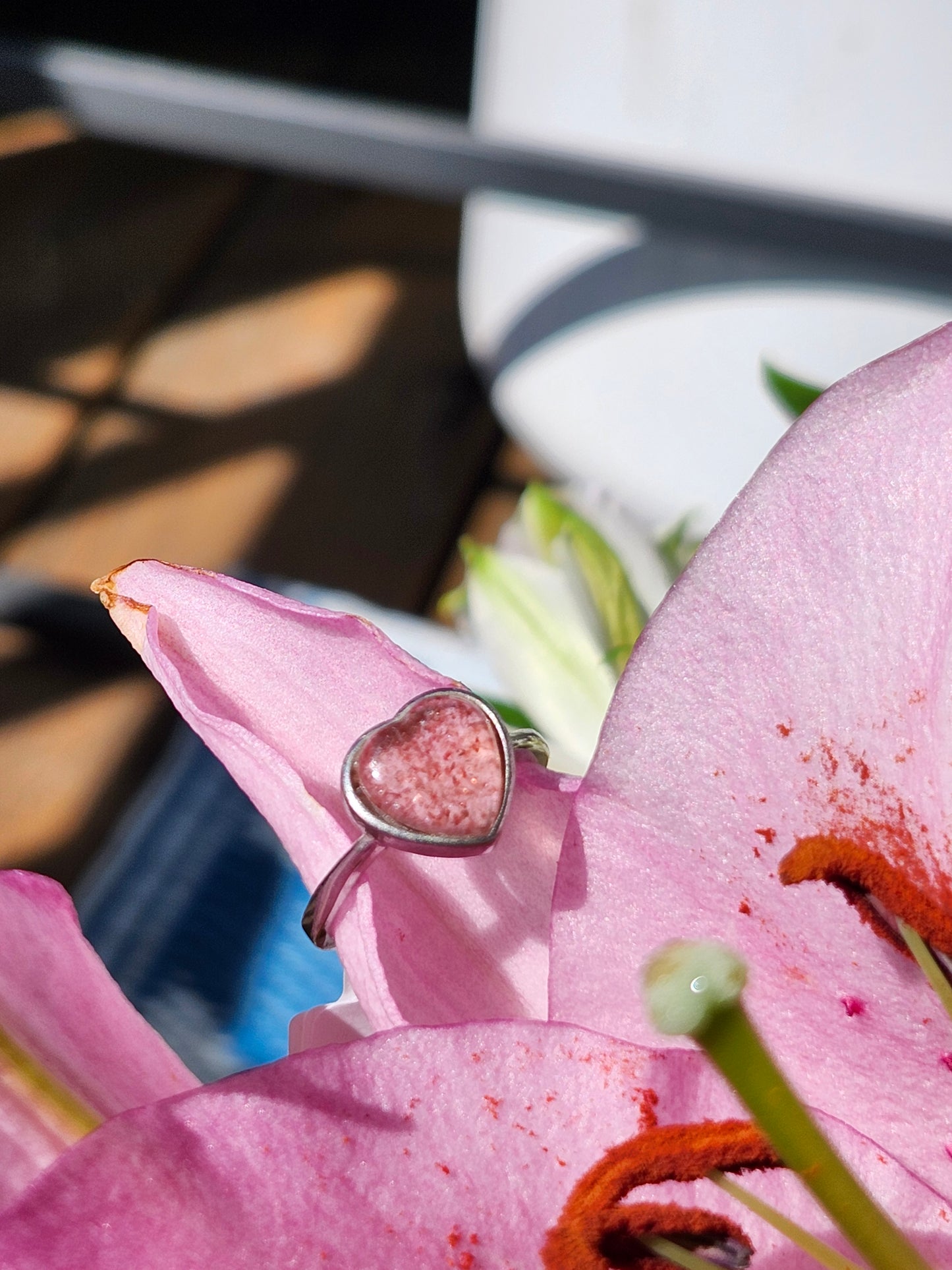 SA STRAWBERRY QUARTZ .925 STERLING SILVER