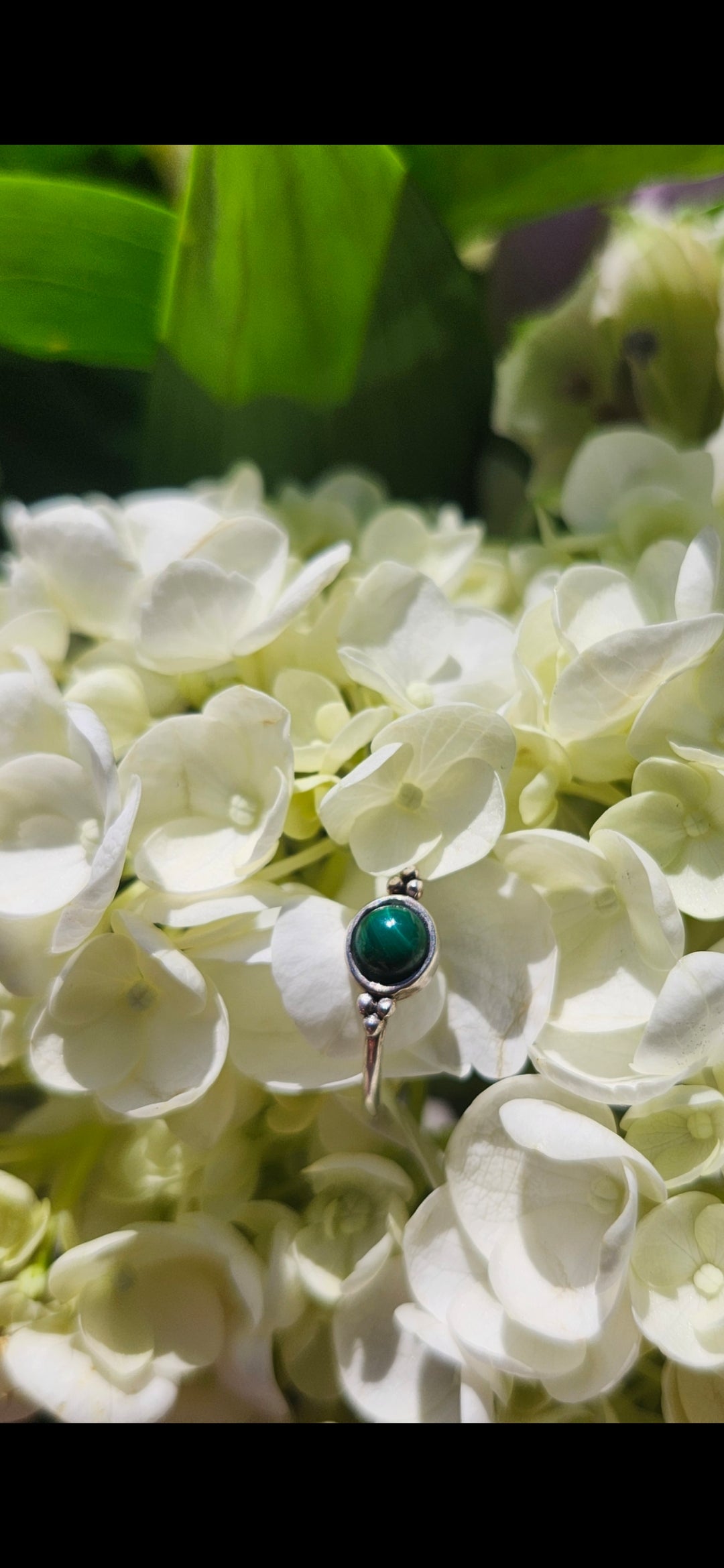 S6.25 MALACHITE RING .925 STERLING SILVER