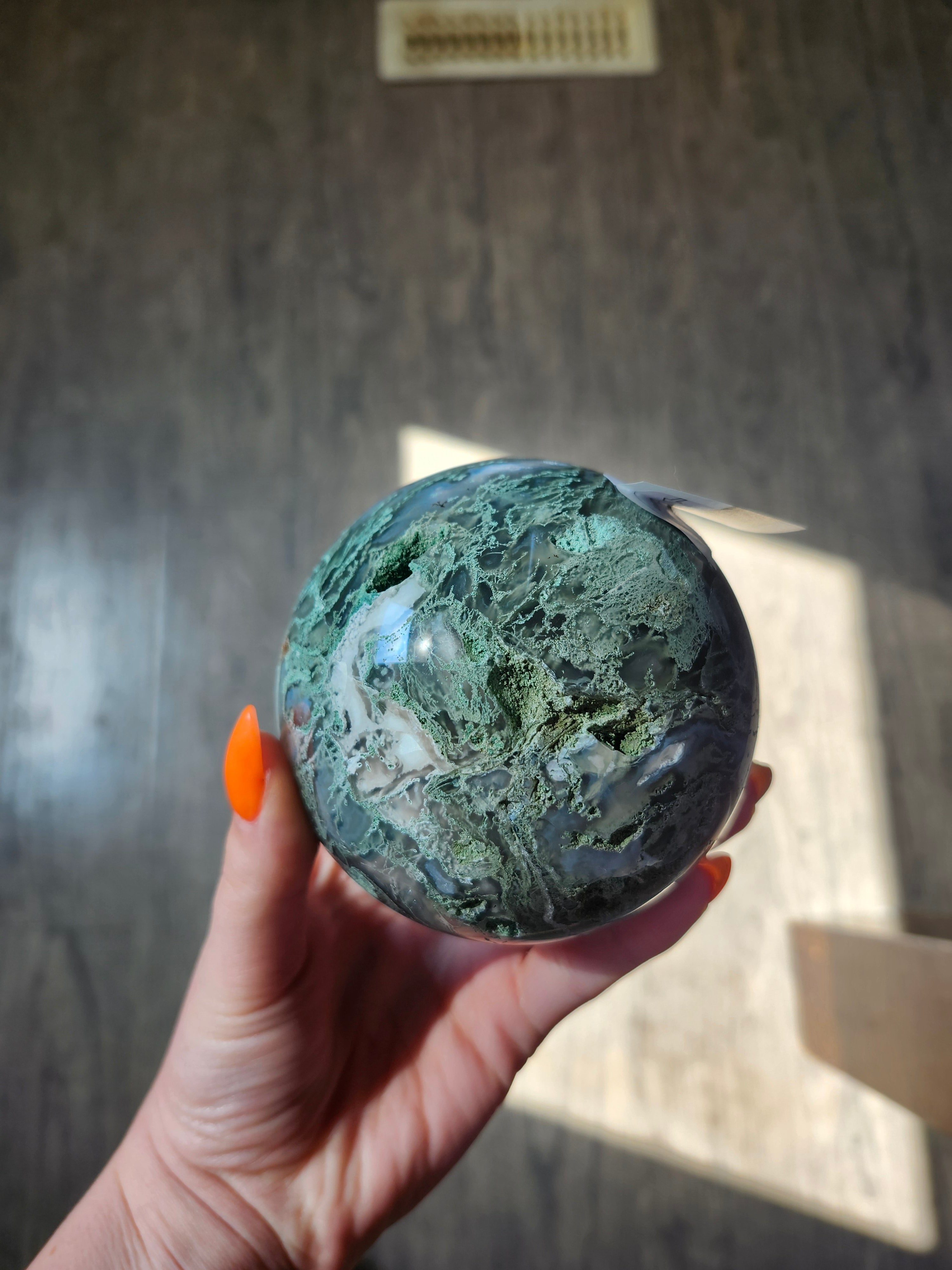MOSS AGATE SPHERE over 1kg